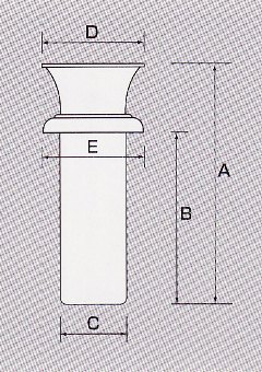 送料無料】墓石用ステンレス花立（ツバ付_花筒N-48_大）10本/1