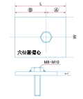 Cチャン用角座ボルト溶接（SUS304）石材施工用乾式金物