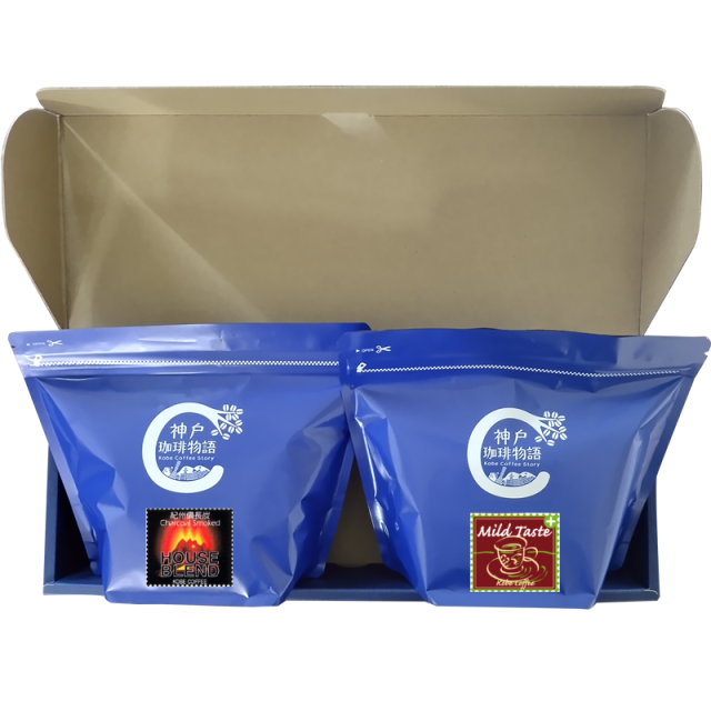 【神戸珈琲物語】ビーンズギフト 人気ブレンド２種 詰合せ (KCB-2A 炭火ハウスブレンド 200g マイルドテイストプラス 200g) 45069