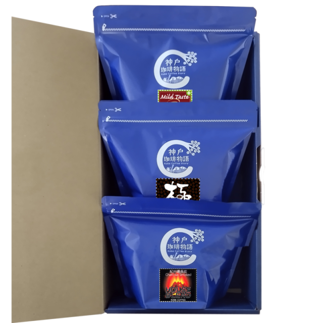 【神戸珈琲物語】ビーンズギフト 人気ブレンド３種 詰合せ（KCB-3A 炭火ハウスブレンド 200g 極ブレンド 200g マイルドテイストプラス 200g ）45072