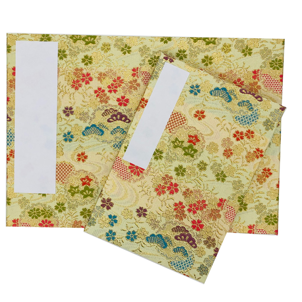 【西陣金襴採用/御朱印帳】流水文様（黄金色 サイズ2種類 横型特大判か大判/蛇腹式/