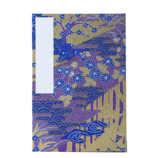 【ビニールカバー付き御朱印帳】竹雲菊　大判