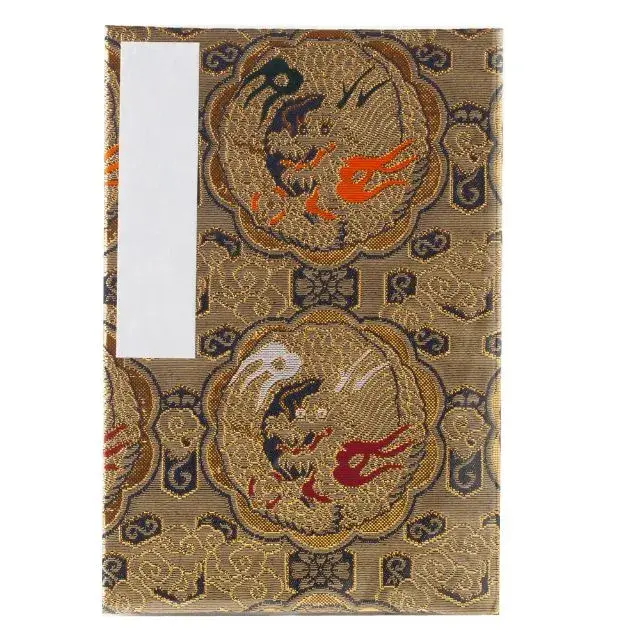 御朱印帳 ビニールカバー付き 煌めきDon't Stop 雲竜 西陣金襴 大判12×18cm 蛇腹式