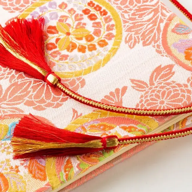 ゲストブック 西陣金襴織シリーズ(菊唐草に丸華紋) 結婚式 芳名帳 芳名