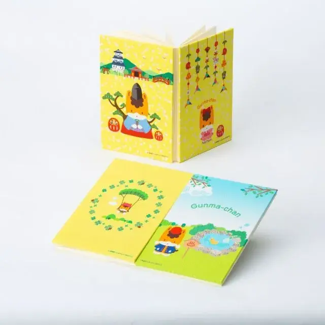 【ぐんまちゃんスタンプ帳】蛇腹式 大判12x18 鳥の子紙