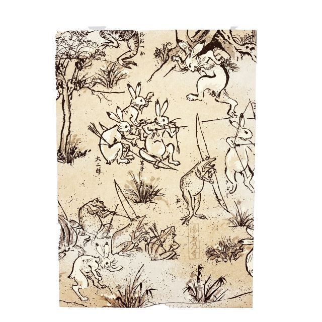 A4極大判 御朱印帳 鳥獣戯画 21×30cm 蛇腹式 奉書紙 日本製