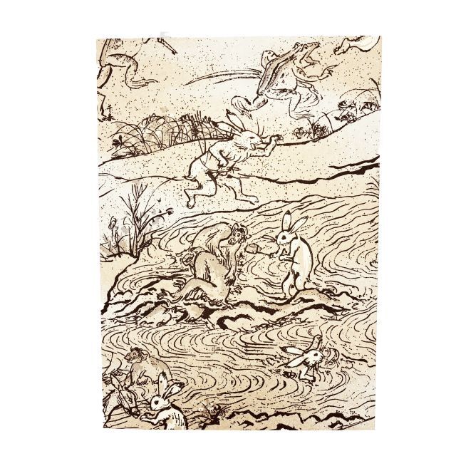 A4極大判 御朱印帳 鳥獣戯画 21×30cm 蛇腹式 奉書紙 日本製