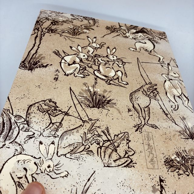 鳥獣戯画デザイン 表紙 A4御朱印帳 蛇腹式