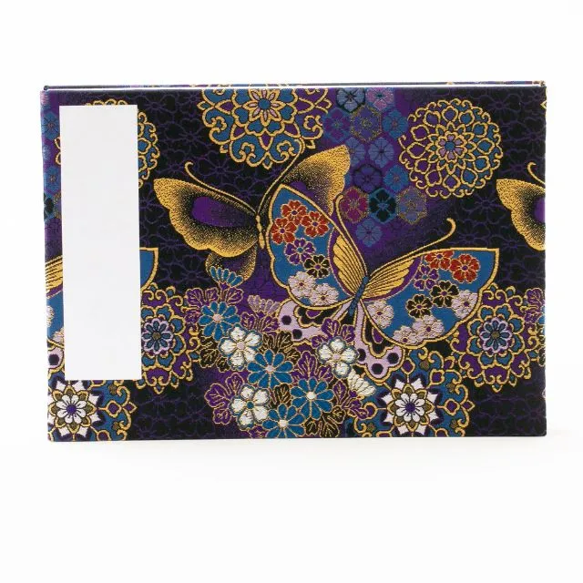 見開き御朱印帳 たわむれ胡蝶 26×18cm 蛇腹式 京都西陣金襴