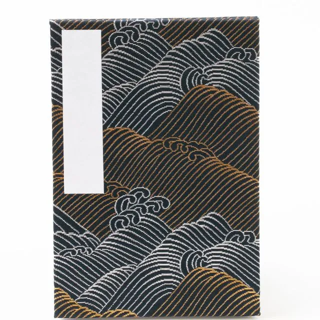 御朱印帳 ビニールカバー付き 金銀波頭 大判12×18cm 蛇腹式