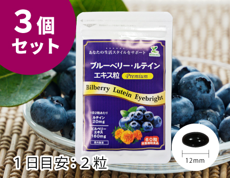 ブルーベリー・ルテインエキス粒プレミアム　60粒×3個セット