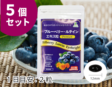 ブルーベリー・ルテインエキス粒プレミアム　	60粒×5個セット