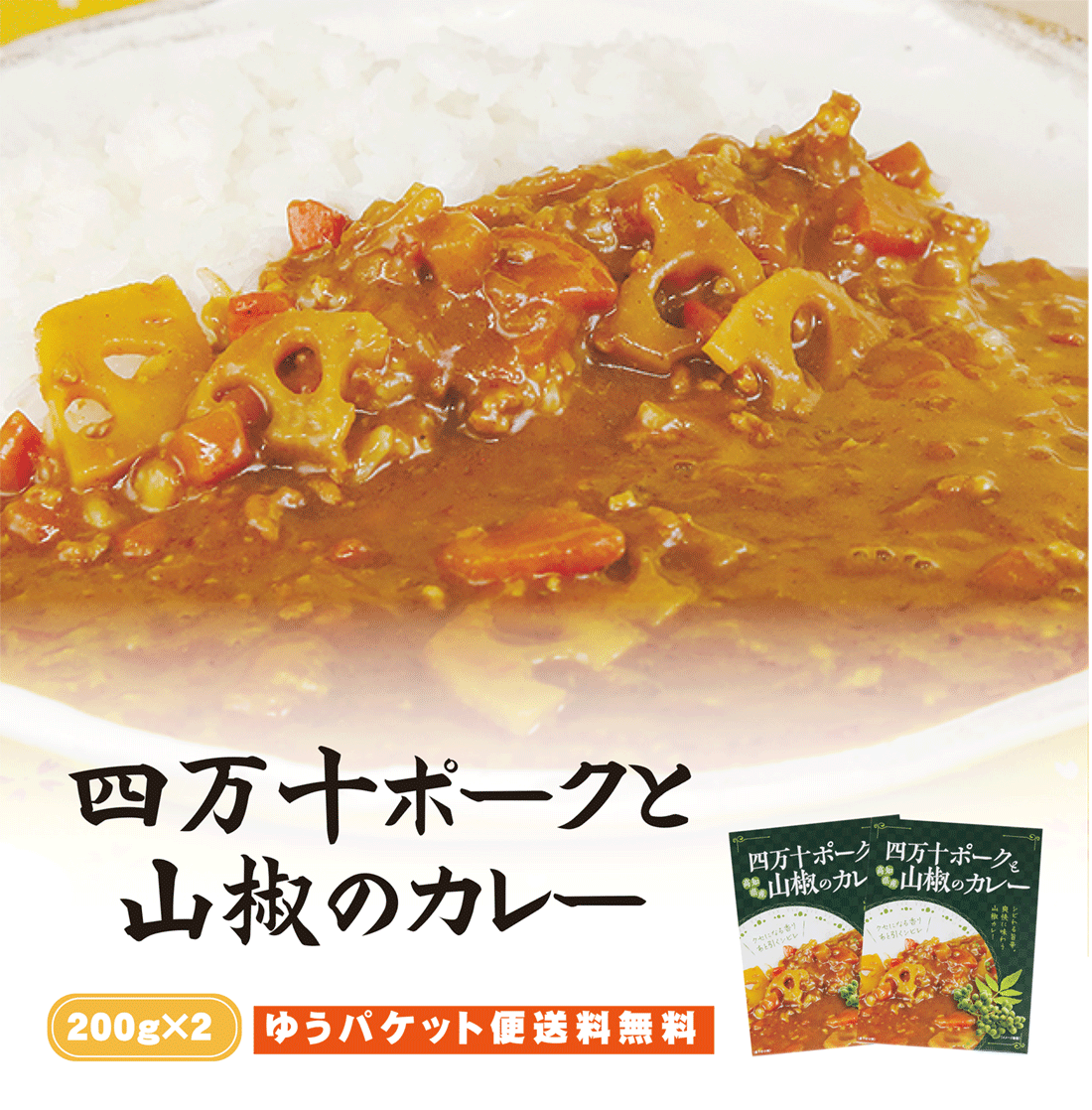 四万十ポークと山椒のカレー　200g×2袋セット 【ゆうパケット便送料無料】 |ご当地カレー レトルト