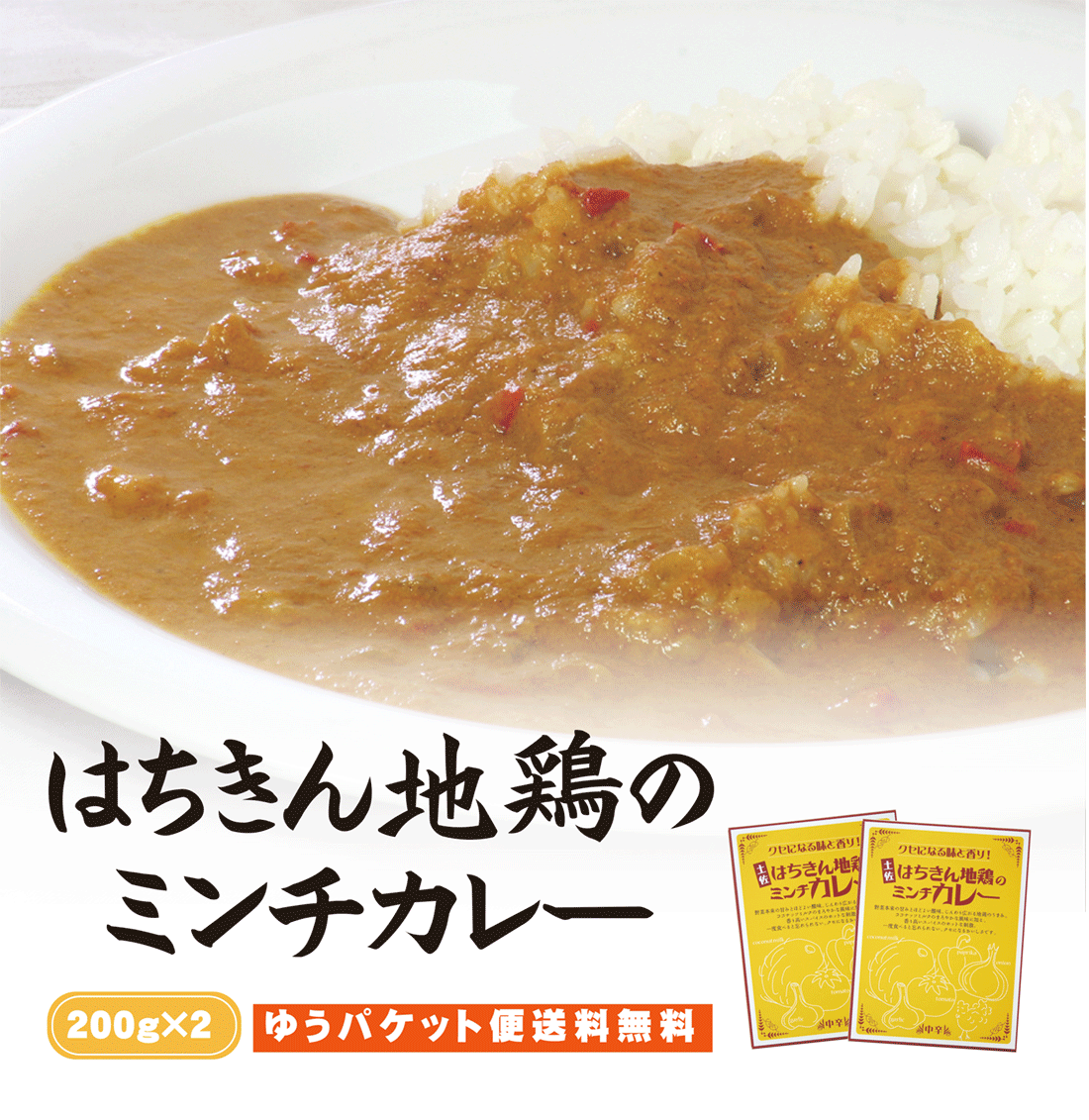 土佐はちきん地鶏のミンチカレー　200g×2袋セット 【ゆうパケット便送料無料】 |ご当地カレー レトルト