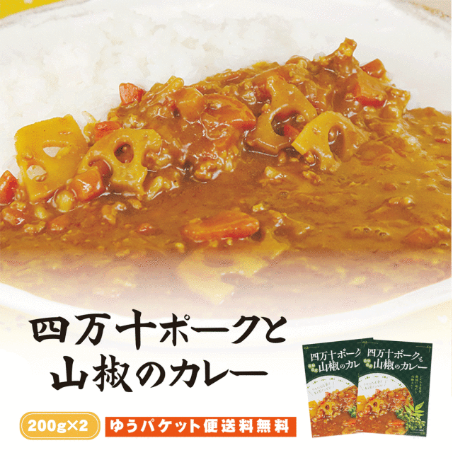 四万十ポークと山椒のカレー　200g×2袋セット 【ゆうパケット便送料無料】 |ご当地カレー レトルト