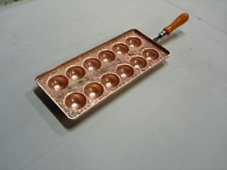 直径48mm10個穴銅板明石焼き器 (受注生産品、発送は1か月程度）
