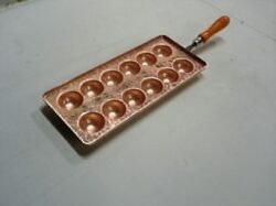 直径48mm10個穴銅板明石焼き器 (受注生産品、発送は1か月程度）