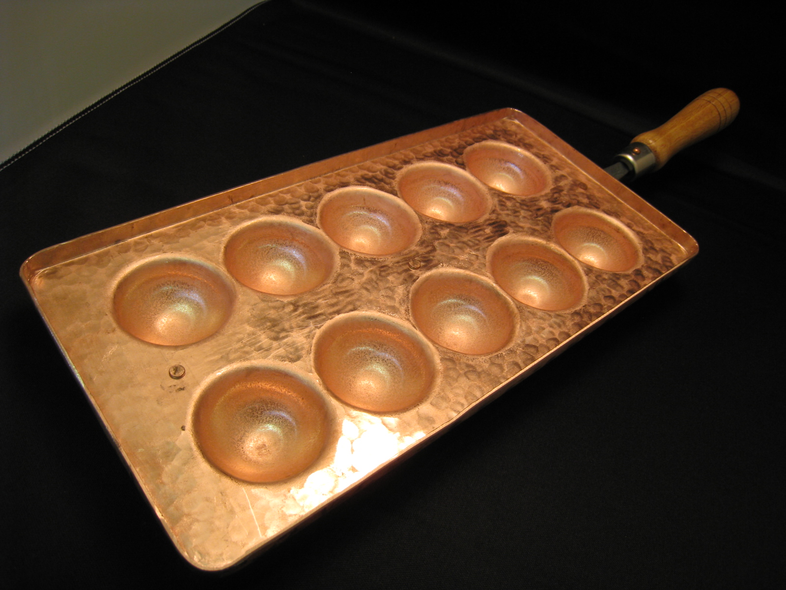 直径48mm10個穴銅板たこ焼き器 (受注生産品、発送は1か月程度）
