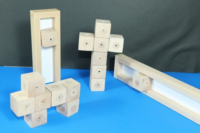 ぶなの木 S12 手でみる算数教具 6面マグネット積木と数の枠