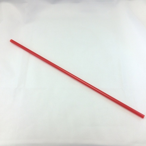 送料無料　ストレートストロー 6mm x 300mm ジュース用ロング　裸  赤  500本x5小箱　