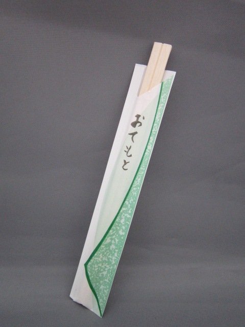 割箸　アスペン元禄箸(8寸)　袋入「のれん」　100膳ポリ入り 業務用　使い捨て