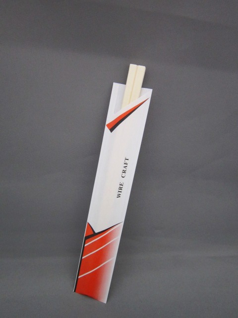 割箸　アスペン元禄箸(8寸)　袋入「WIRE CRAFT」　100膳ポリ入　業務用　国内加工　使い捨て