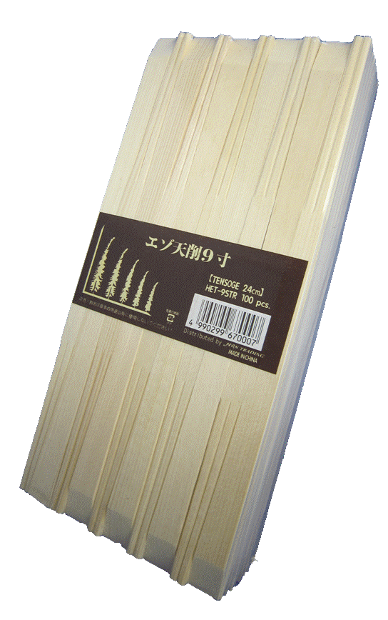 割り箸　エゾ天削箸(24cm) 裸 100膳ポリ入りx50ポリ(5000膳) 特級