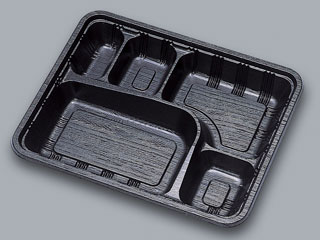 弁当・仕出し容器 LC-613 黒 50枚 【福助工業】　本体+透明フタセット