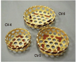 ミニ竹かご　CV-4 茶 φ8xH3cm　30個