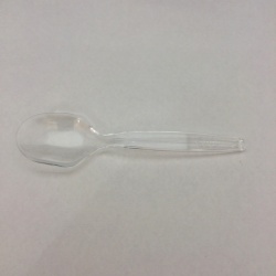 使い捨てプラスチックスプーン 丸 透明 100mm バラ 1000本
