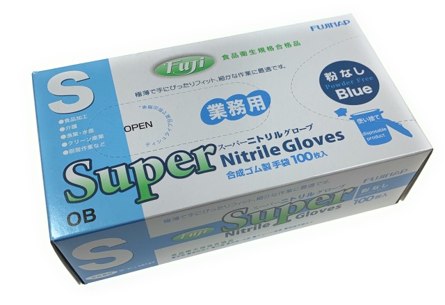フジスーパーニトリルグローブ青(粉なし) 尚美堂 使い捨て用仕様 サイズL 1箱(100枚) - 【通販モノタロウ】