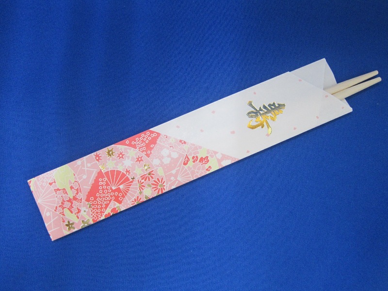 祝箸　舞扇三ツ折5膳セット（アスペン)