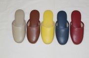 業務用　子供用スリッパ21cm　抗菌レザー(スポンジ底) 前かぶり　クラウン 5足　選べるカラー
