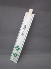 割り箸　アスペン元禄箸(8寸) 袋入「クローバー」　100膳ポリ入りx40ポリ(4000膳入り)  業務用　使い捨て