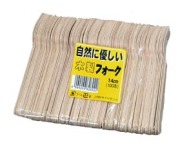 使い捨て　木製フォーク14cm 5,000本入り(100本x50ポリ)