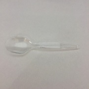 使い捨てプラスチックスプーン 丸 透明 100mm バラ 1000本