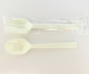 使い捨てプラスチックスプーン アイボリー 160mm 単袋入 100本