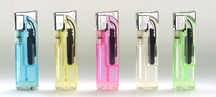 使い捨て ライター　電子式 透明5色アソート NP-6　500本