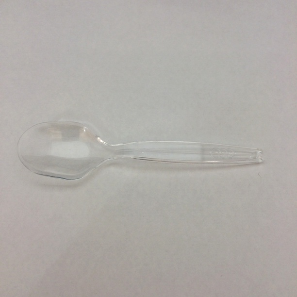 使い捨てプラスチックスプーン 丸 透明 100mm バラ 1000本