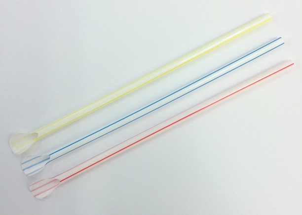 ストロー　スプーンストロー（裸　ストライプアソート）　500本入り かき氷　業務用