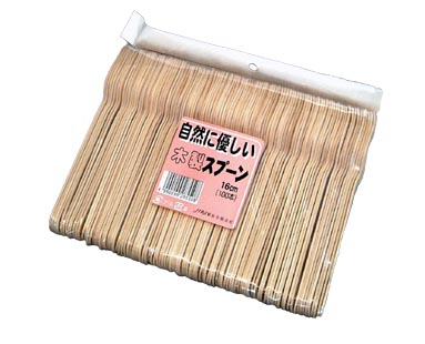 業務用　使い捨て　木製スプーン16cm 100本入り　テイクアウト　ウッドスプーン