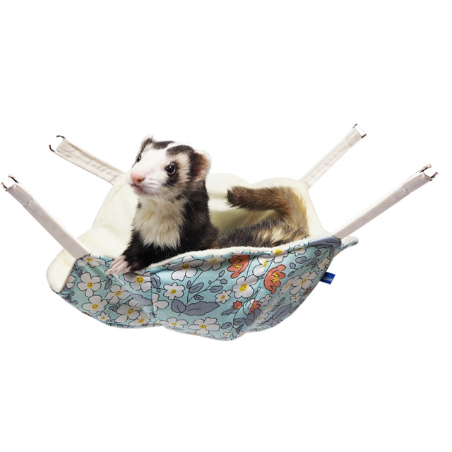 ふんわり花柄サークル　ブルー