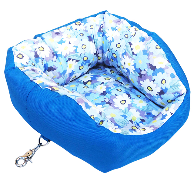 うさちゃんのもこもこベッド フラワー　アクア