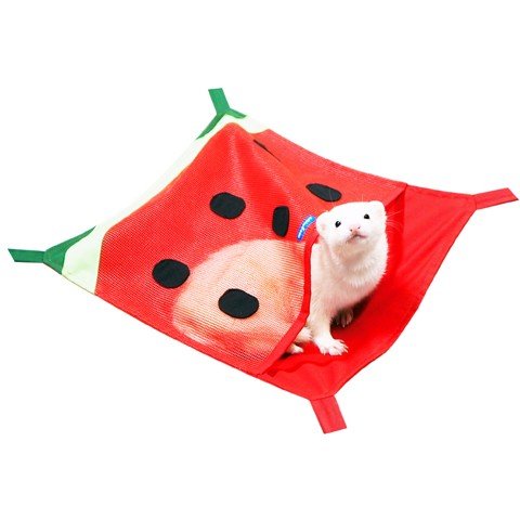 モモンガハウス(パンダスイカ柄)  夏仕様  涼しい夏生地を使用❗️1600円 スイカのメッシュハンモック