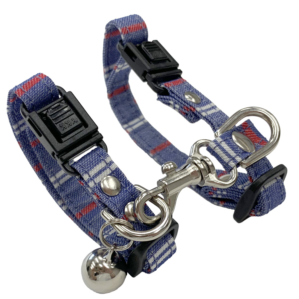 L・I・P　フェレット3連ハーネス　マルチボーダー 青