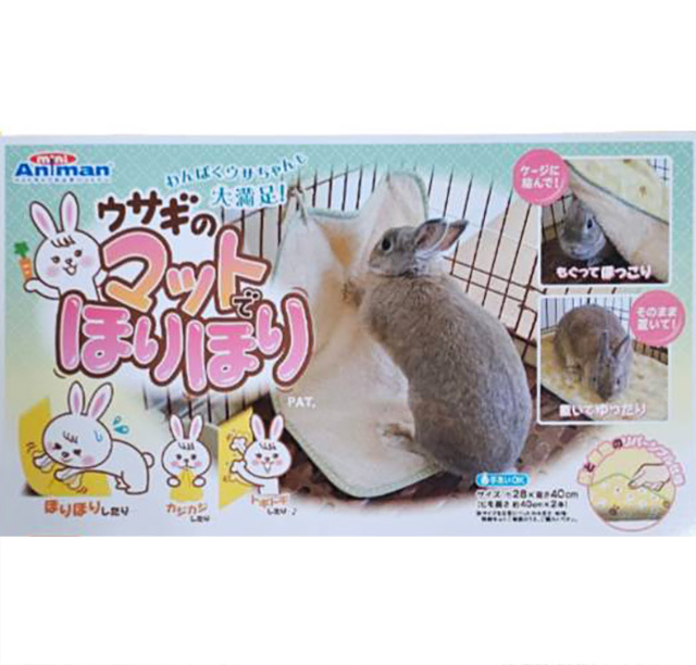 ウサギのマットでほりほり