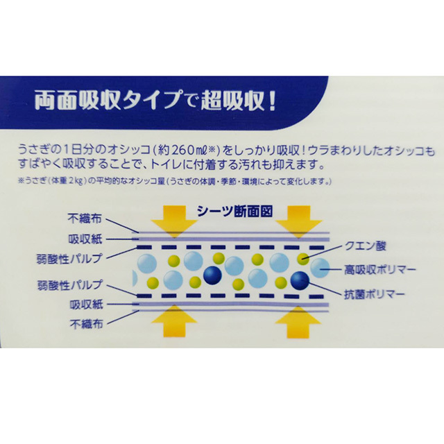 うさぎの両面吸収シーツ