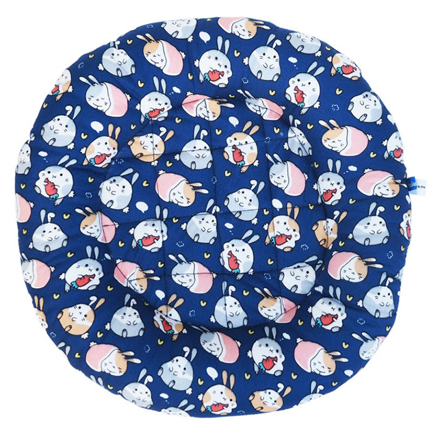 うさちゃんのラウンドマット　ブルー
