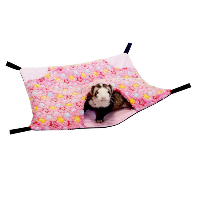 もこもこボアのスリーポケット　星柄ピンク