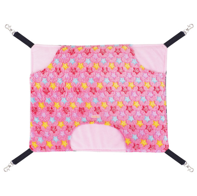 もこもこボアのスリーポケット　星柄ピンク